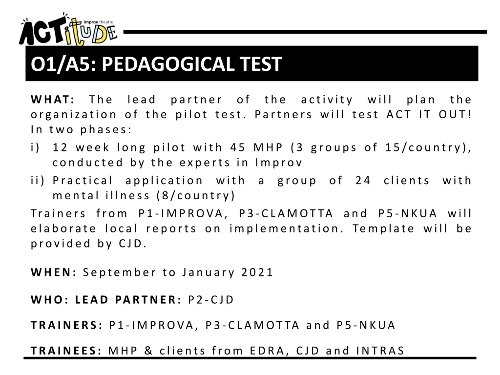 o1 a5 pedagogical test