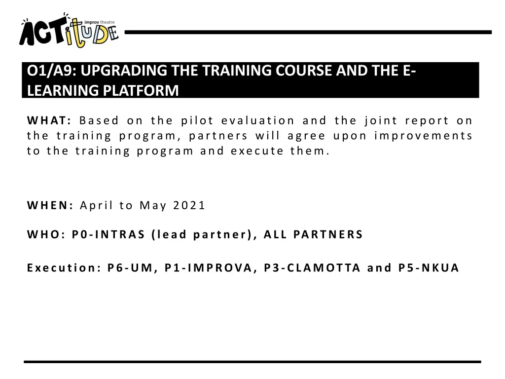 o1 a9 upgrading the training course
