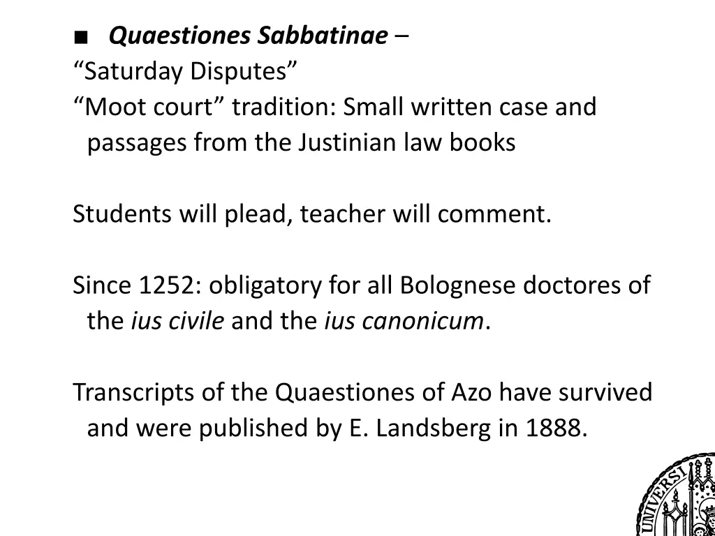 quaestiones sabbatinae saturday disputes moot