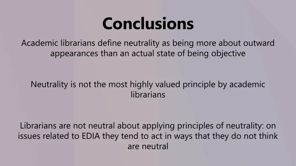 conclusions