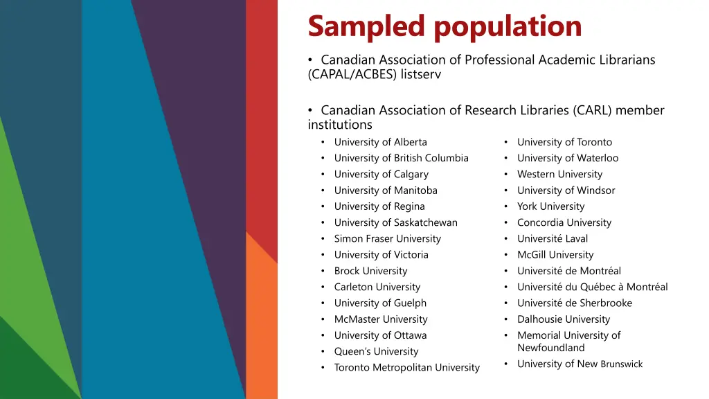 sampled population canadian association