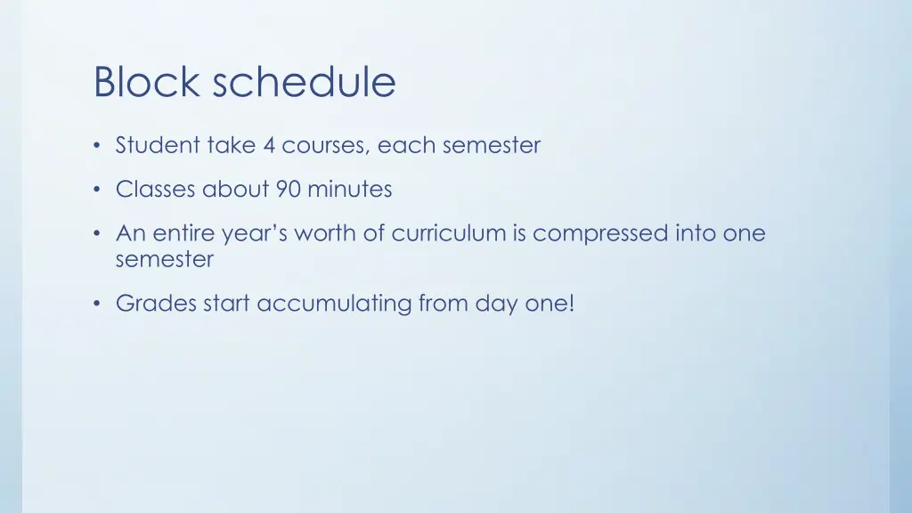 block schedule