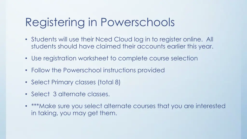 registering in powerschools 1