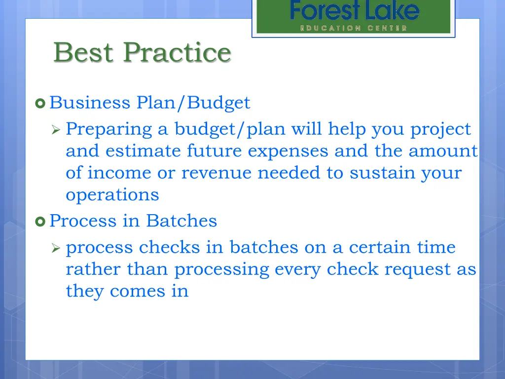 best practice 5