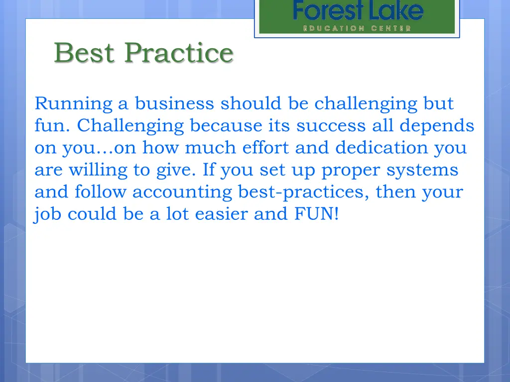 best practice 7