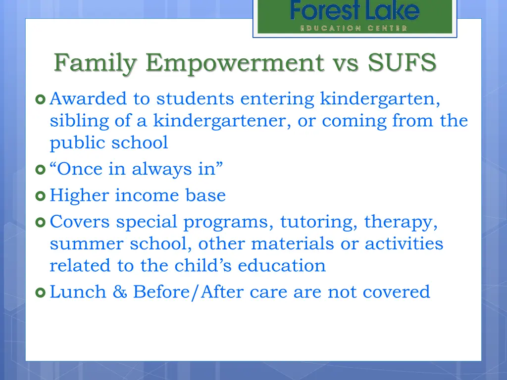 family empowerment vs sufs