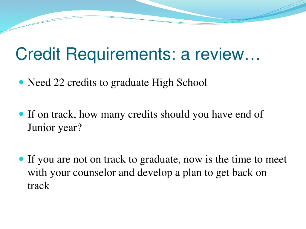 credit requirements a r eview