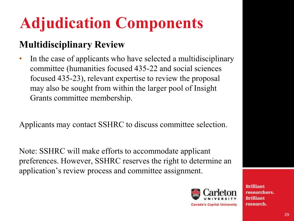adjudication components