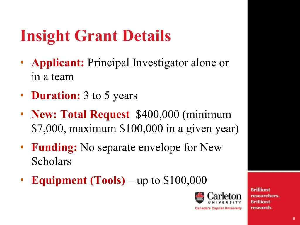 insight grant details