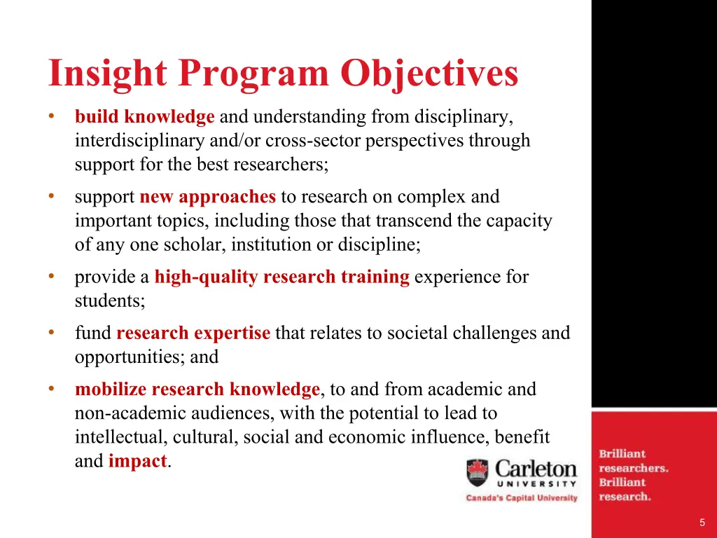 insight program objectives