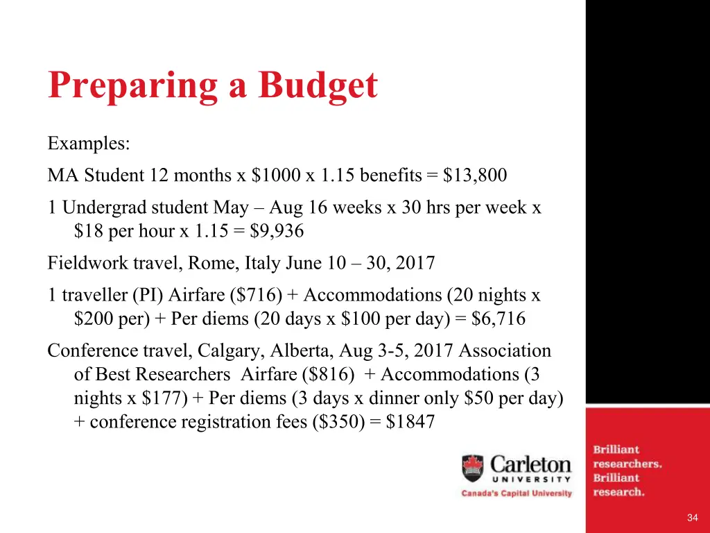 preparing a budget 4