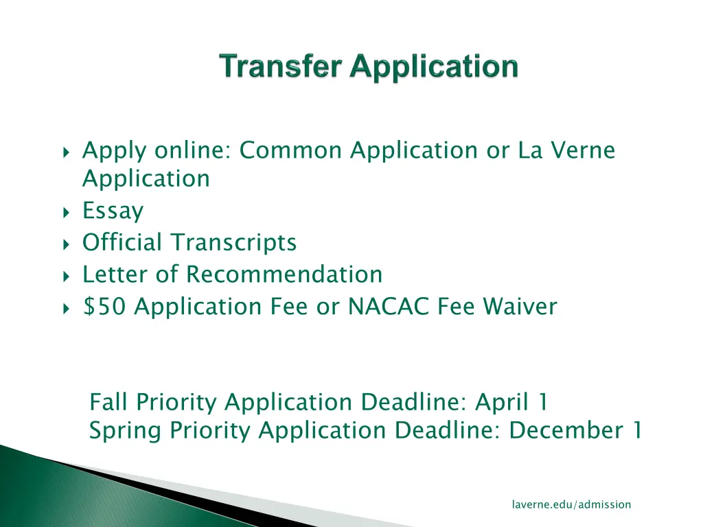 apply online common application or la verne