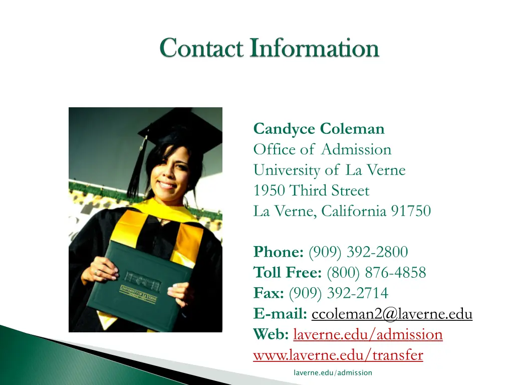 candyce coleman office of admission university