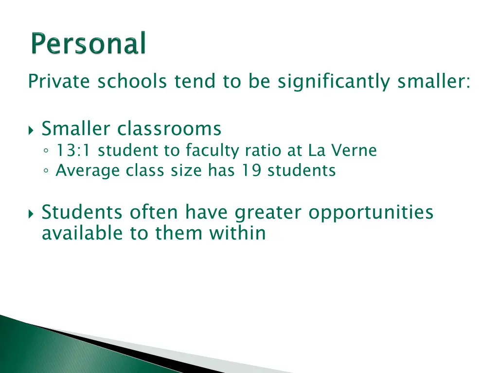 private schools tend to be significantly smaller