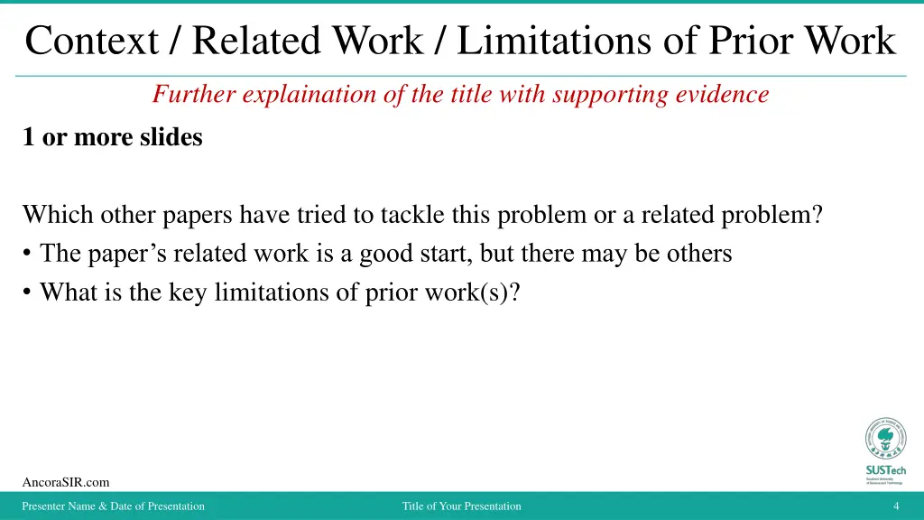 context related work limitations of prior work