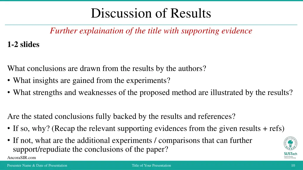discussion of results