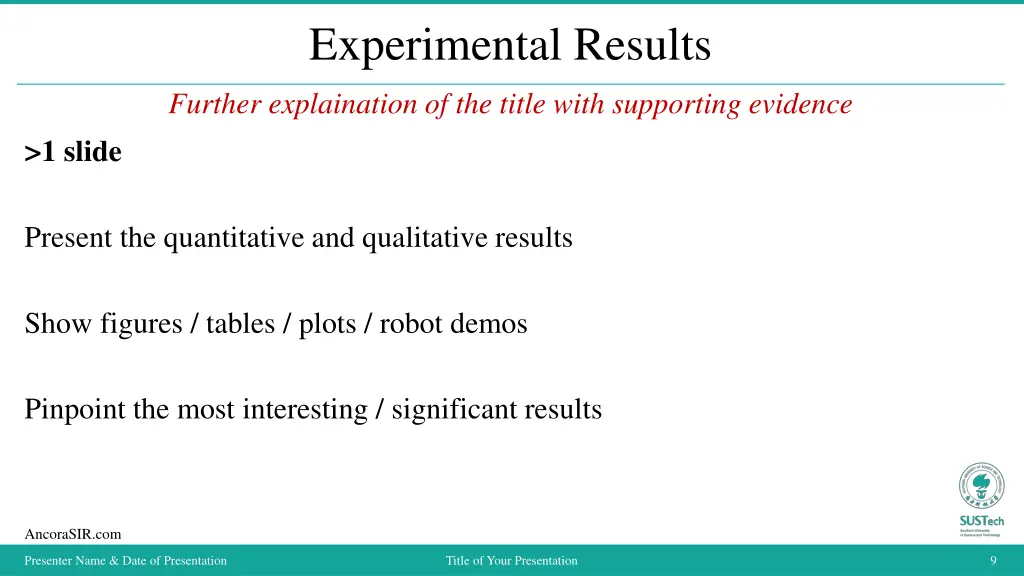 experimental results