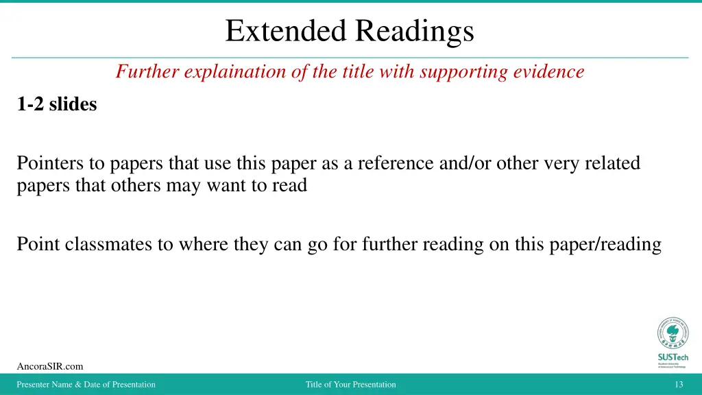 extended readings
