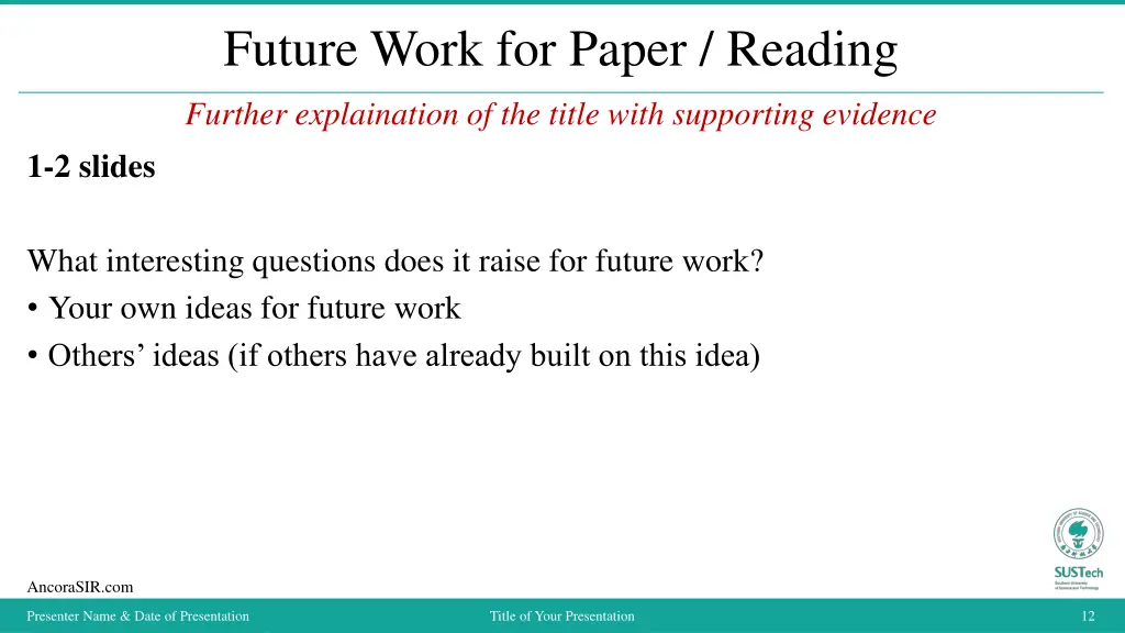 future work for paper reading