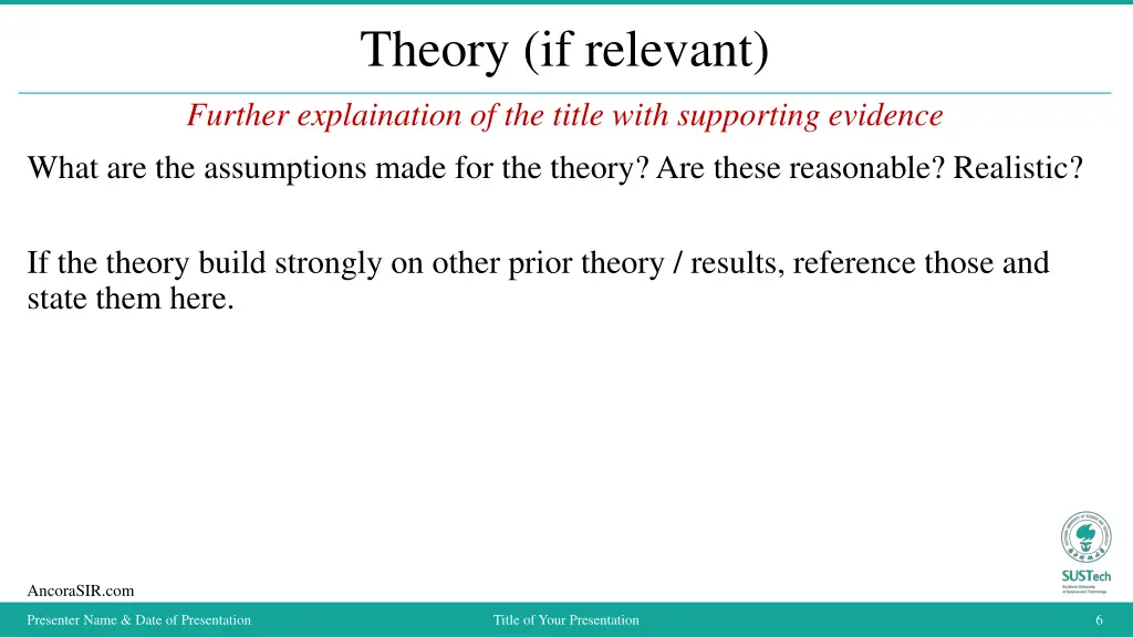theory if relevant