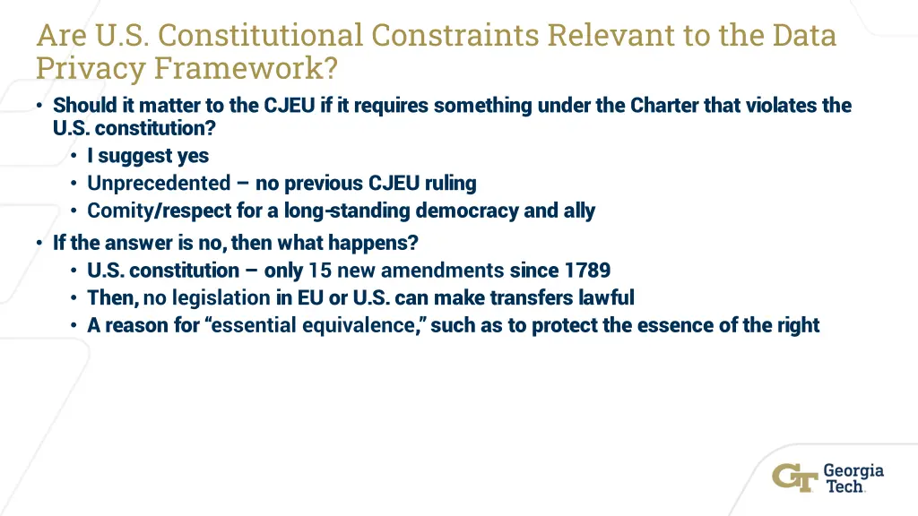 are u s constitutional constraints relevant