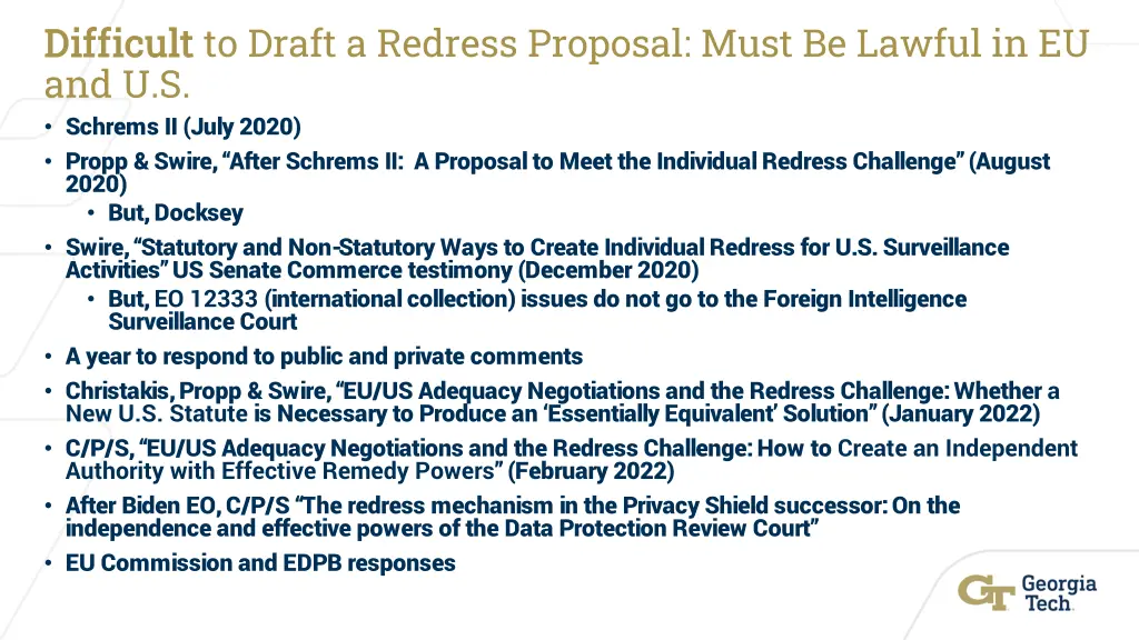 difficult difficult to draft a redress proposal