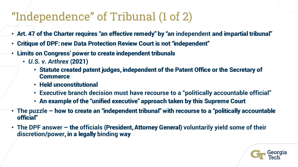 independence of tribunal 1 of 2
