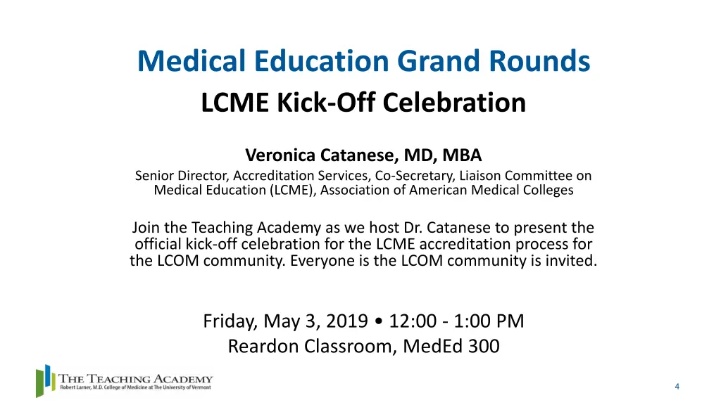 medical education grand rounds lcme kick