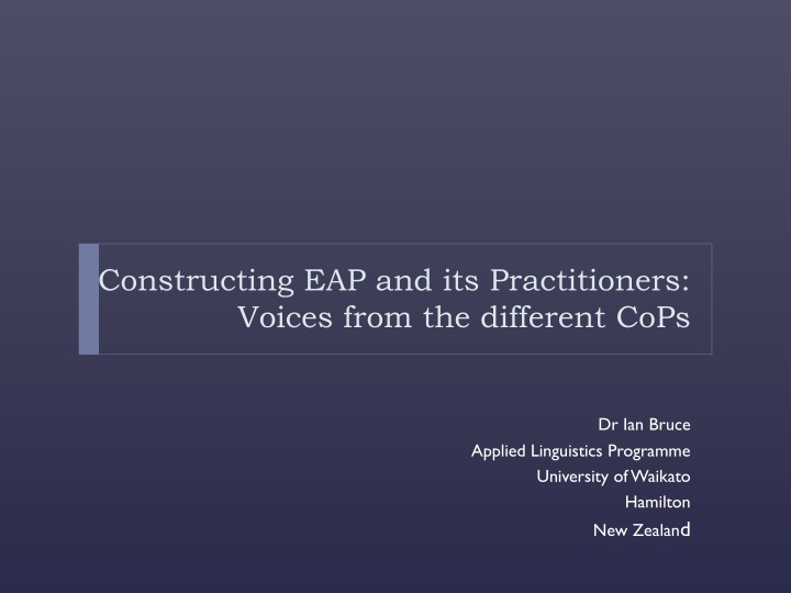 constructing eap and its practitioners voices