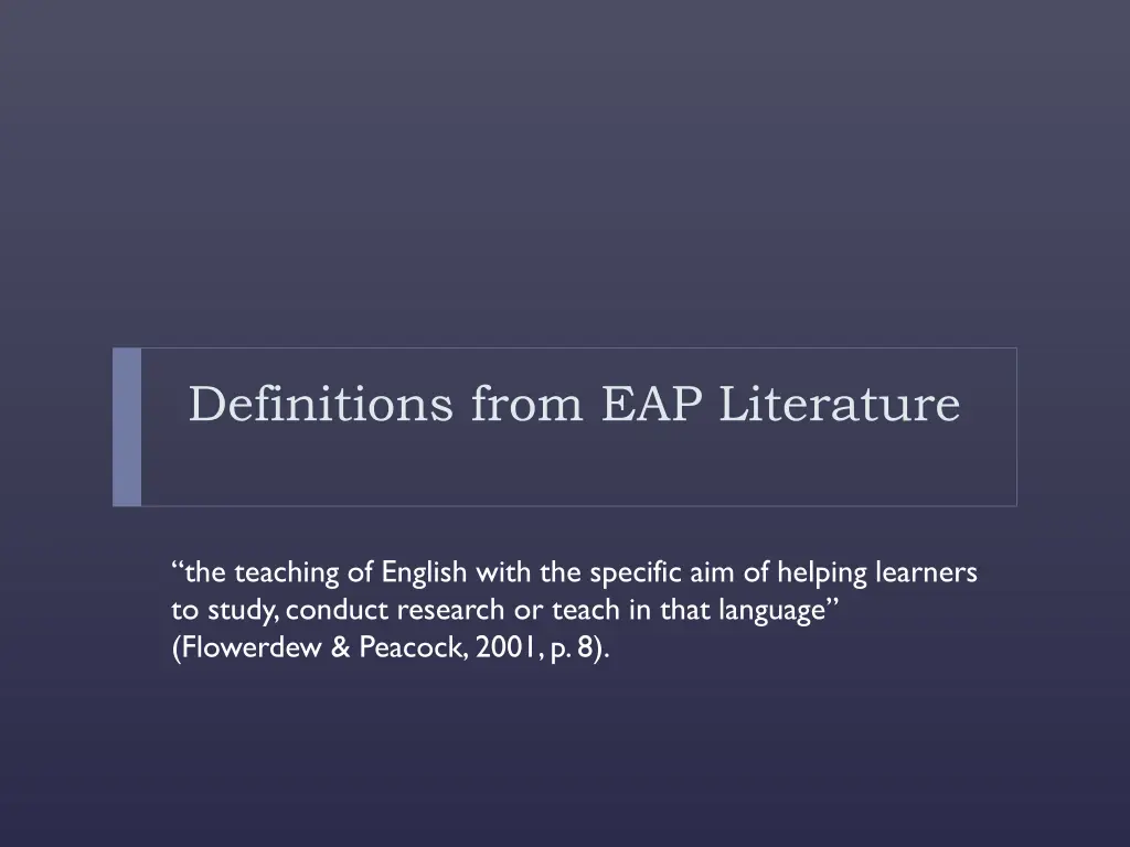 definitions from eap literature