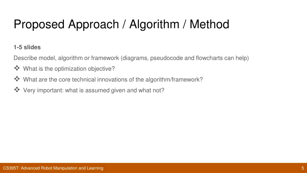 proposed approach algorithm method
