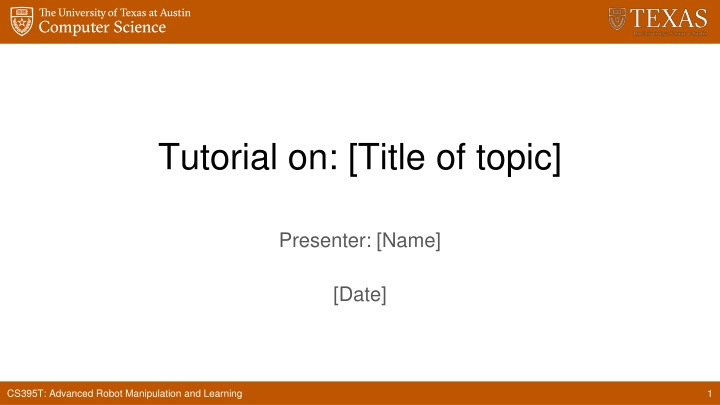 tutorial on title of topic