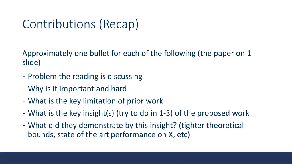 contributions recap