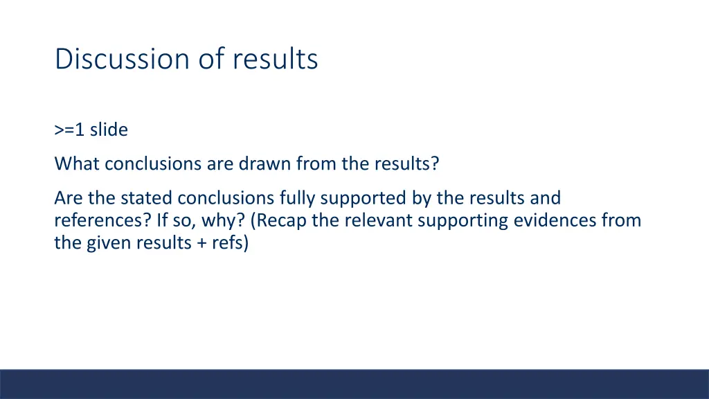 discussion of results