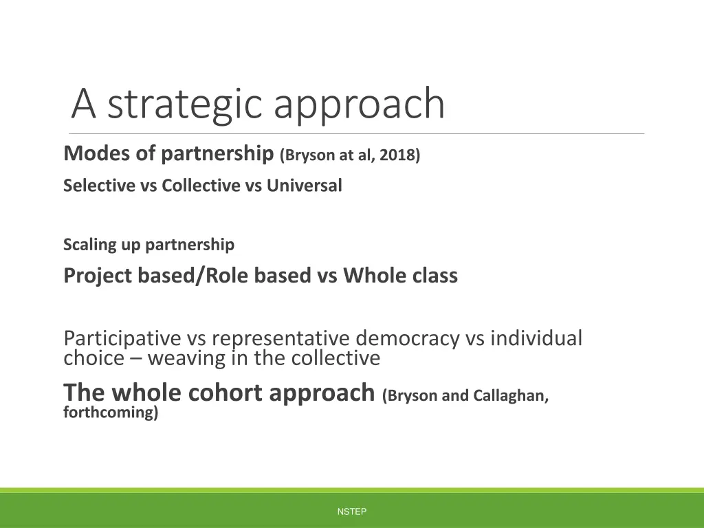a strategic approach