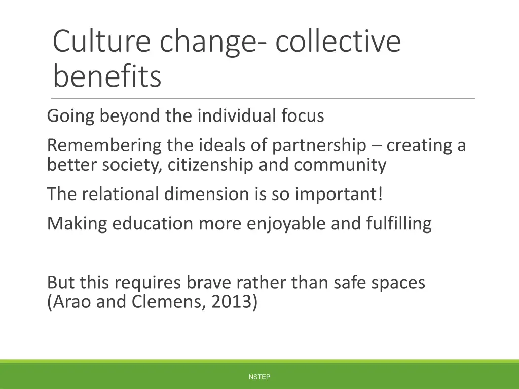 culture change collective benefits