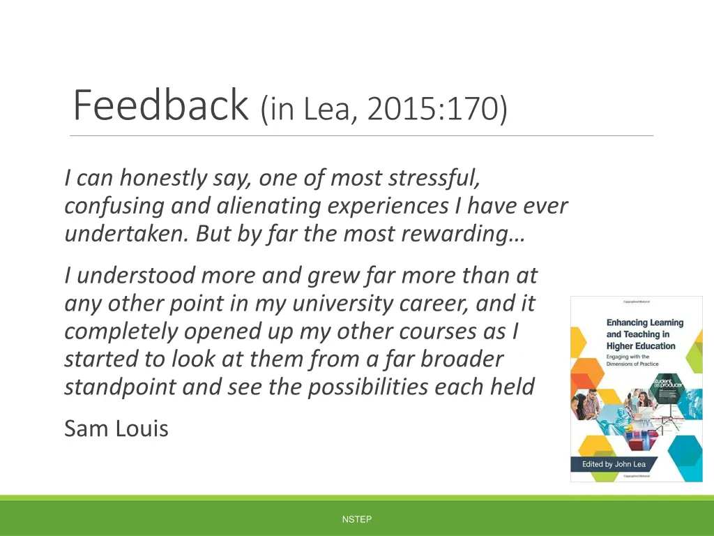 feedback in lea 2015 170