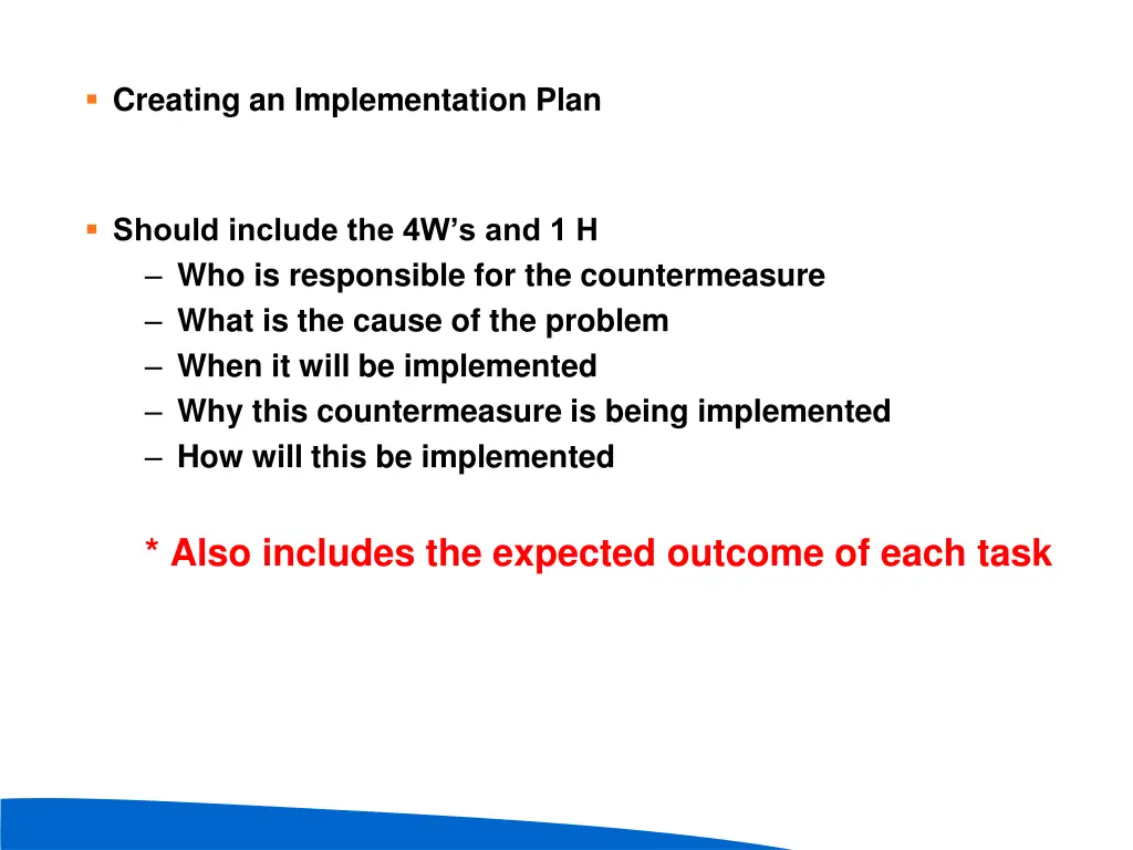creating an implementation plan