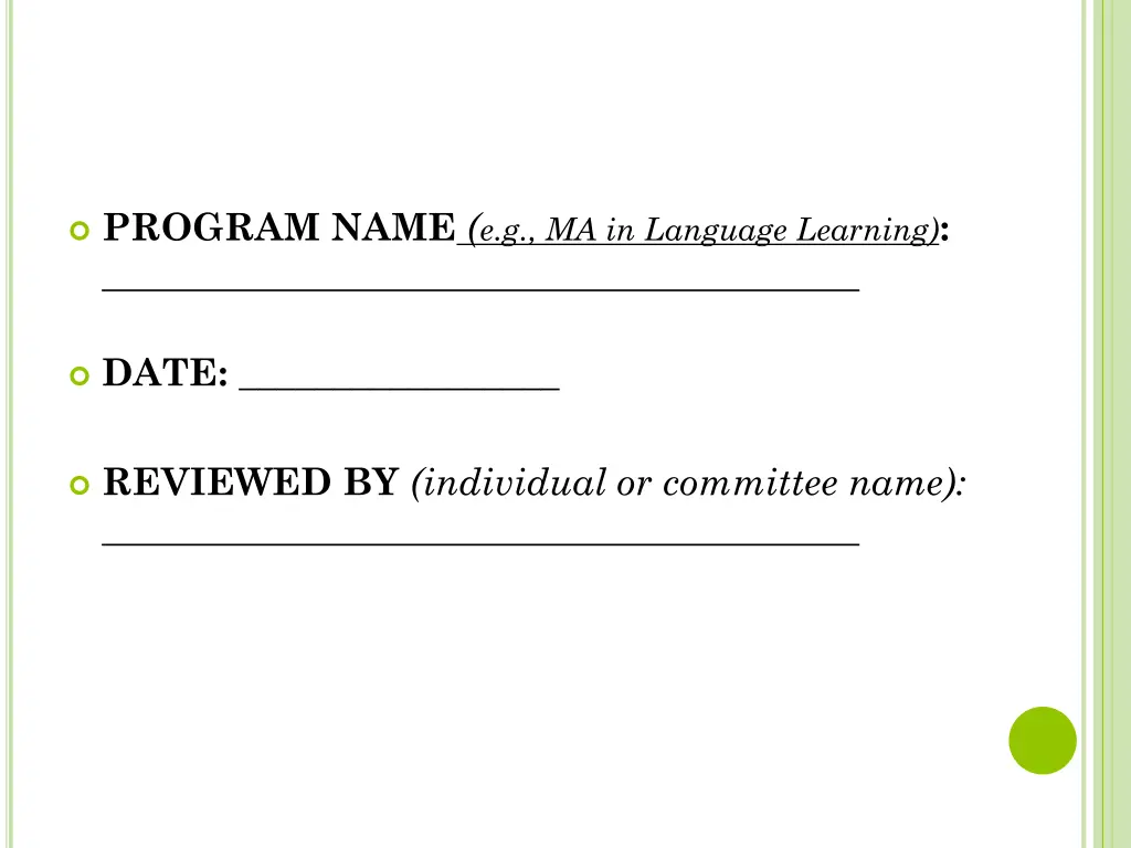 program name e g ma in language learning