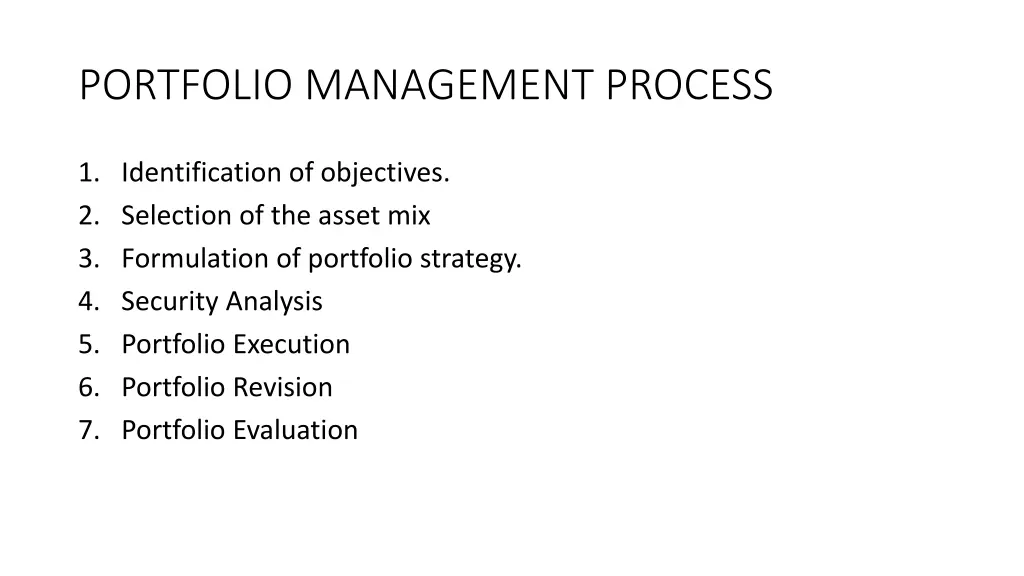 portfolio management process