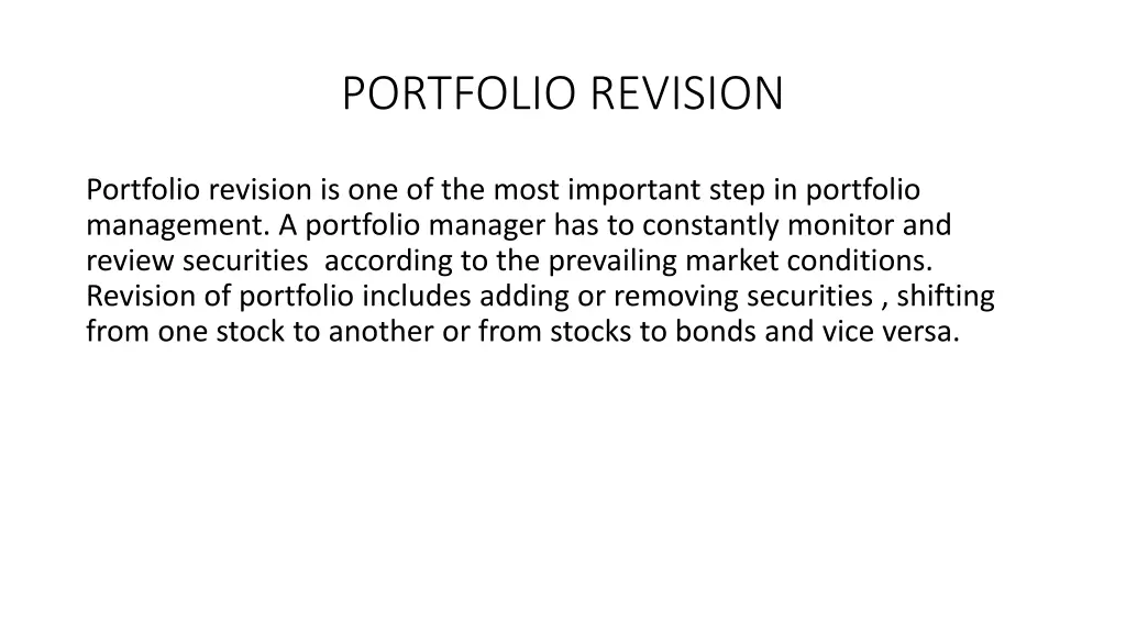 portfolio revision 1