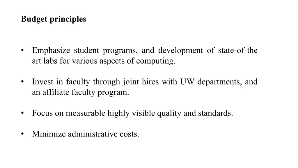 budget principles