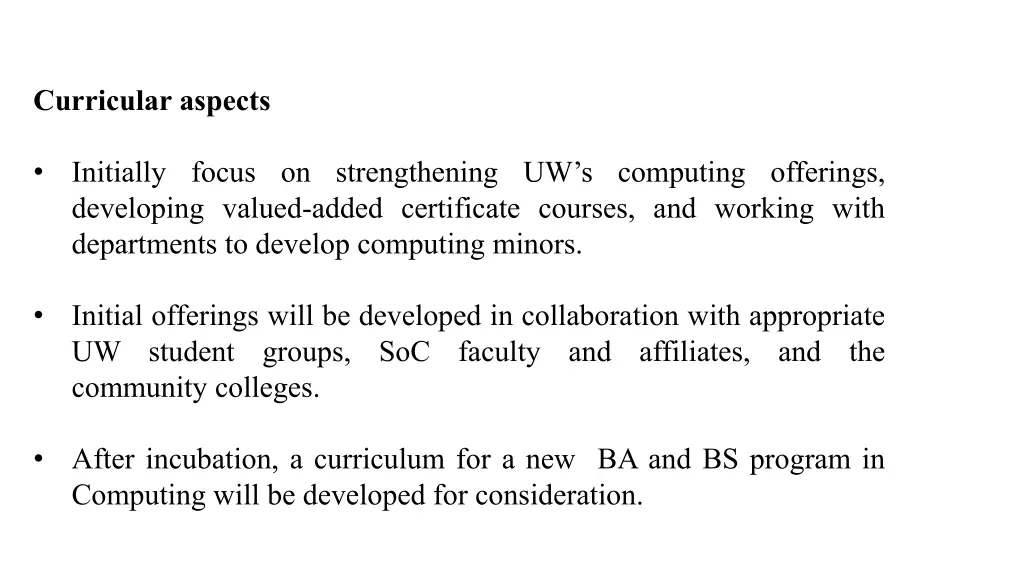 curricular aspects