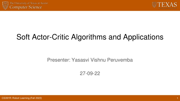 soft actor critic algorithms and applications