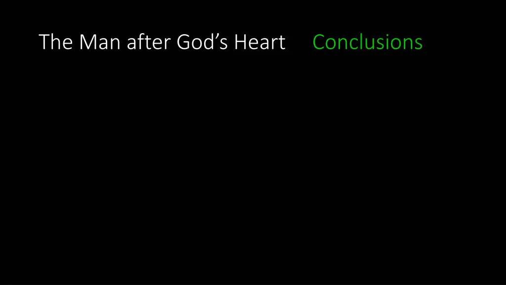 the man after god s heart conclusions