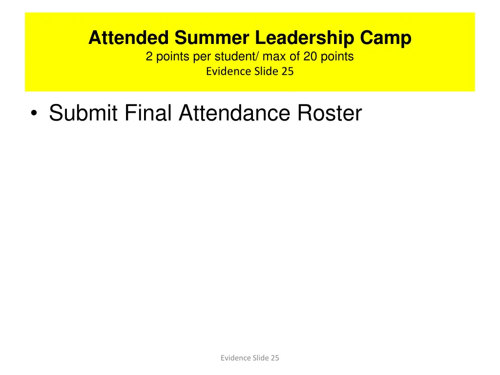 attended summer leadership camp 2 points