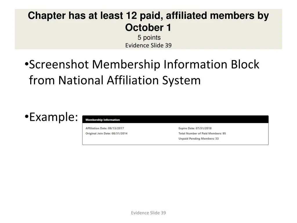 chapter has at least 12 paid affiliated members
