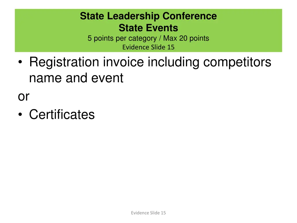 state leadership conference state events 5 points