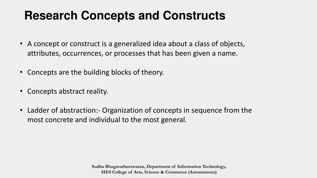 research concepts and constructs