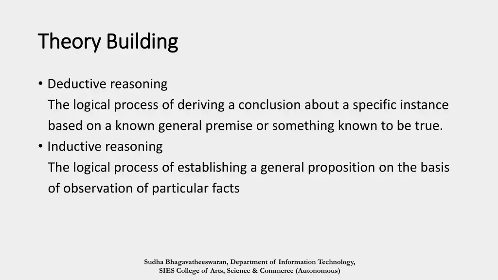 theory building theory building